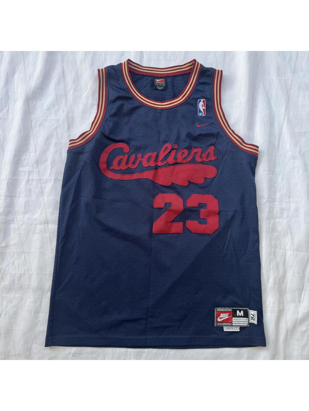 Nike Cleveland Cavaliers #23 Blue Vintage LeBron James Basketball Jersey Medium